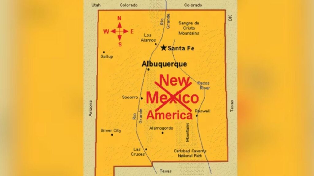 Trump, New Mexico’nun adını “New America” olarak değiştiren bir harita paylaştı